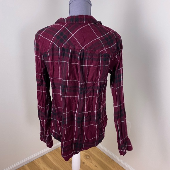 Arizona jeans red plaid flannel button down xl - Picture 2 of 3